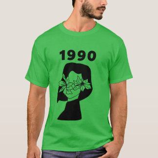 Minimalistische bloemengezicht 1990 jongen t-shirt
