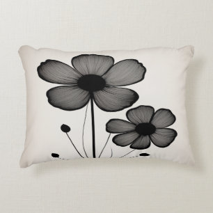 Minimalistische bloemeninkt: Abstract zwart Sierku Accent Kussen