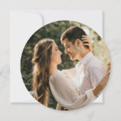 Minimalistische bloemenkrans terracotta foto bruil kaart (Achterkant)