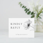 Minimalistische Bloemenlied Aanvraag RSVP Briefkaa Uitnodiging Briefkaart (Staand voorkant)