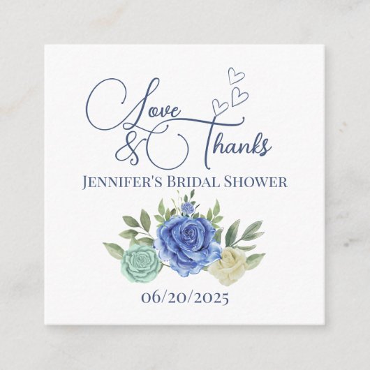 Minimalistische bloemenliefde en bedankt bruids informatiekaartje (Voorkant)