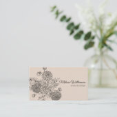 Minimalistische bloemenlijn illustratie visitekaartje (Staand voorkant)