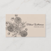 Minimalistische bloemenlijn illustratie visitekaartje (Voorkant)