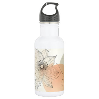 Minimalistische Bloemenlijn Neutrale Tonen Waterfl Waterfles