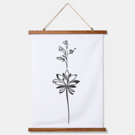 "Minimalistische Bloemenlijnkunst" Elegant Ontwerp Hangend Wandkleed