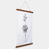 "Minimalistische Bloemenlijnkunst" Elegant Ontwerp Hangend Wandkleed (Gebogen)