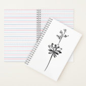 "Minimalistische Bloemenlijnkunst" Elegant Ontwerp Notitieboek (Binnen)