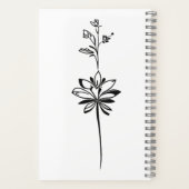 "Minimalistische Bloemenlijnkunst" Elegant Ontwerp Notitieboek (Achterkant)