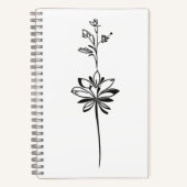 "Minimalistische Bloemenlijnkunst" Elegant Ontwerp Notitieboek (Voorkant)