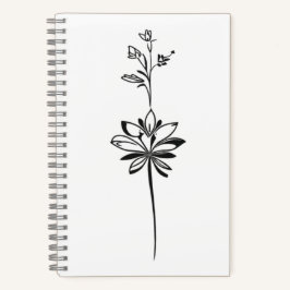 "Minimalistische Bloemenlijnkunst" Elegant Ontwerp Notitieboek