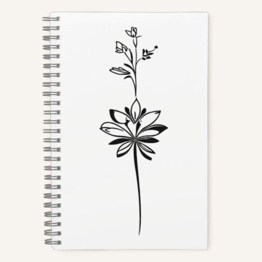 "Minimalistische Bloemenlijnkunst" Elegant Ontwerp Notitieboek (Voorkant)