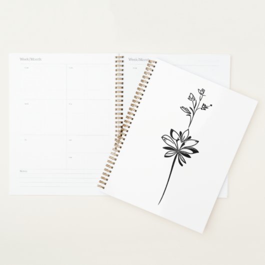 "Minimalistische Bloemenlijnkunst" Elegant Ontwerp Planner (Display)
