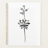 "Minimalistische Bloemenlijnkunst" Elegant Ontwerp Planner (Voorkant)