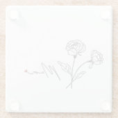 Minimalistische Bloemenmam Onderzetter met Hart (Achterkant)