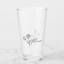 Minimalistische Bloemenmam Tumbler met Hart