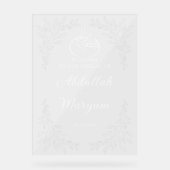 Minimalistische bloemenmoslim islamitische bruilof acryl bord (Voorkant)