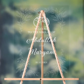 Minimalistische bloemenmoslim islamitische bruilof acryl bord (Neutraal)