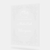 Minimalistische bloemenmoslim islamitische bruilof acryl bord (Hoek)