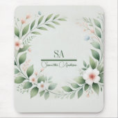 Minimalistische bloemenmousepad | Gepersonaliseerd Muismat (Voorkant)