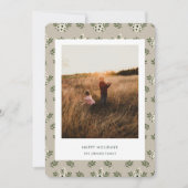 Minimalistische Bloemenpatroon Lijst Kerst Kaart (Voorkant)