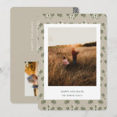 Minimalistische Bloemenpatroon Lijst Kerst Kaart (Voorkant / Achterkant)