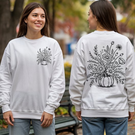 Minimalistische Bloemenpompoen Shirt, Herfst Vibes T-shirt