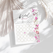 Minimalistische Bloemenrobijnen Bruids Bingo spel