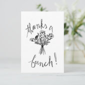 Minimalistische bloemenschets bedankje bedankkaart (Staand voorkant)