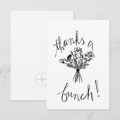 Minimalistische bloemenschets bedankje bedankkaart (Voorkant / Achterkant)