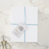 Minimalistische Bloemenstekelvarken Baby shower Da Cadeaulabel (Met Touw)