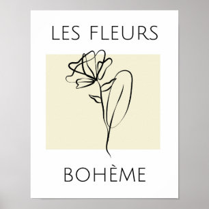 Minimalistische bloementypografie poster