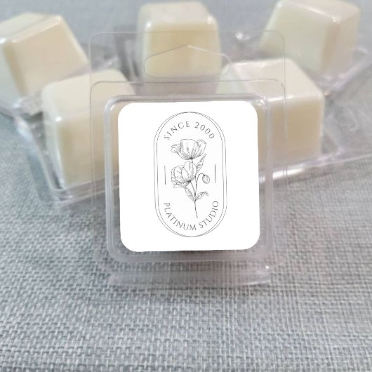 Minimalistische bloemenverpakking voor kleine bedr vierkante sticker