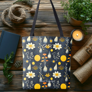 Minimalistische bloemenzonne wellness-tas tote bag