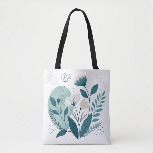 Minimalistische bloemetas tote bag (Voorkant)
