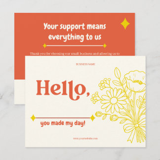 Minimalistische Bloemige Bedankkaart Kleine Zakeli Briefkaart