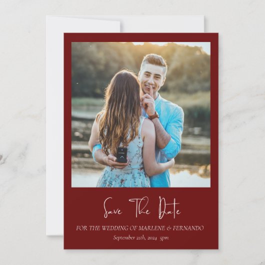 Minimalistische bloemige bewaar de datum save the date (Voorkant)