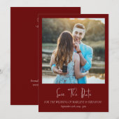 Minimalistische bloemige bewaar de datum save the date (Voorkant / Achterkant)