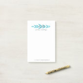 Minimalistische bloemige blad initiaal post-it® notes (Op bureau)