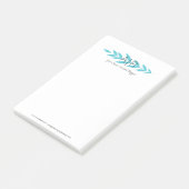 Minimalistische bloemige blad initiaal post-it® notes (Schuin)
