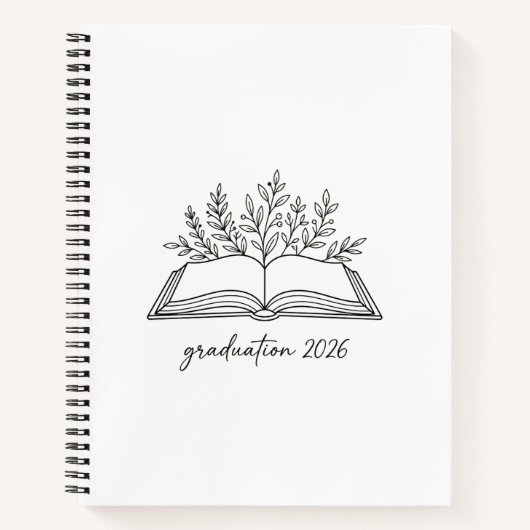 Minimalistische bloemige boek afstuderen 2026 (Voorkant)