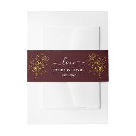 Minimalistische bloemige diepe burgundy monogram b uitnodigingen wikkel