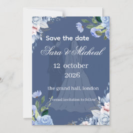 Minimalistische bloemige Eucalyptus Save the Date  Magnetische Uitnodiging