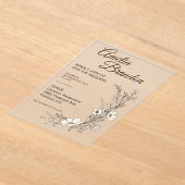 Minimalistische bloemige lijkkunst bruiloft acryl uitnodigingen (Laagn)