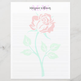 Minimalistische bloemige monogramnaam briefpapier