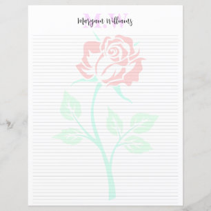 Minimalistische bloemige monogramnaam briefpapier