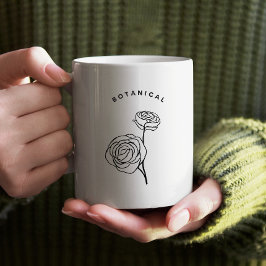Minimalistische bloemige natuur geïnspireerde eenv koffiemok