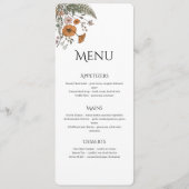 Minimalistische Bloemige Restaurant- of Bruiloftsm Programmakaart (Voorkant)
