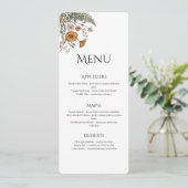 Minimalistische Bloemige Restaurant- of Bruiloftsm Programmakaart (Staand voorkant)