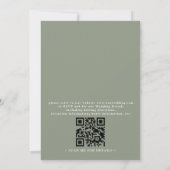Minimalistische bloemige saliegroene chic QR-code Kaart (Achterkant)