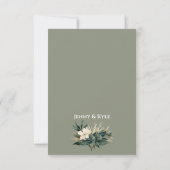 Minimalistische bloemige saliegroene 'Save The Dat Save The Date (Achterkant)